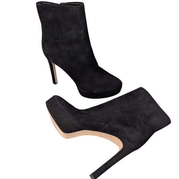 Veronica Beard Dali Black Suede Platform Ankle Boots...Size 8.5